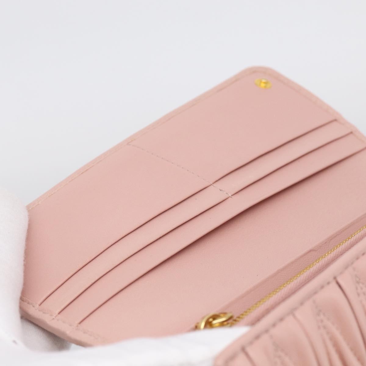 Miu Miu Matelasse Leather Pink Leather Wallets Accessory (Pre-Owned)