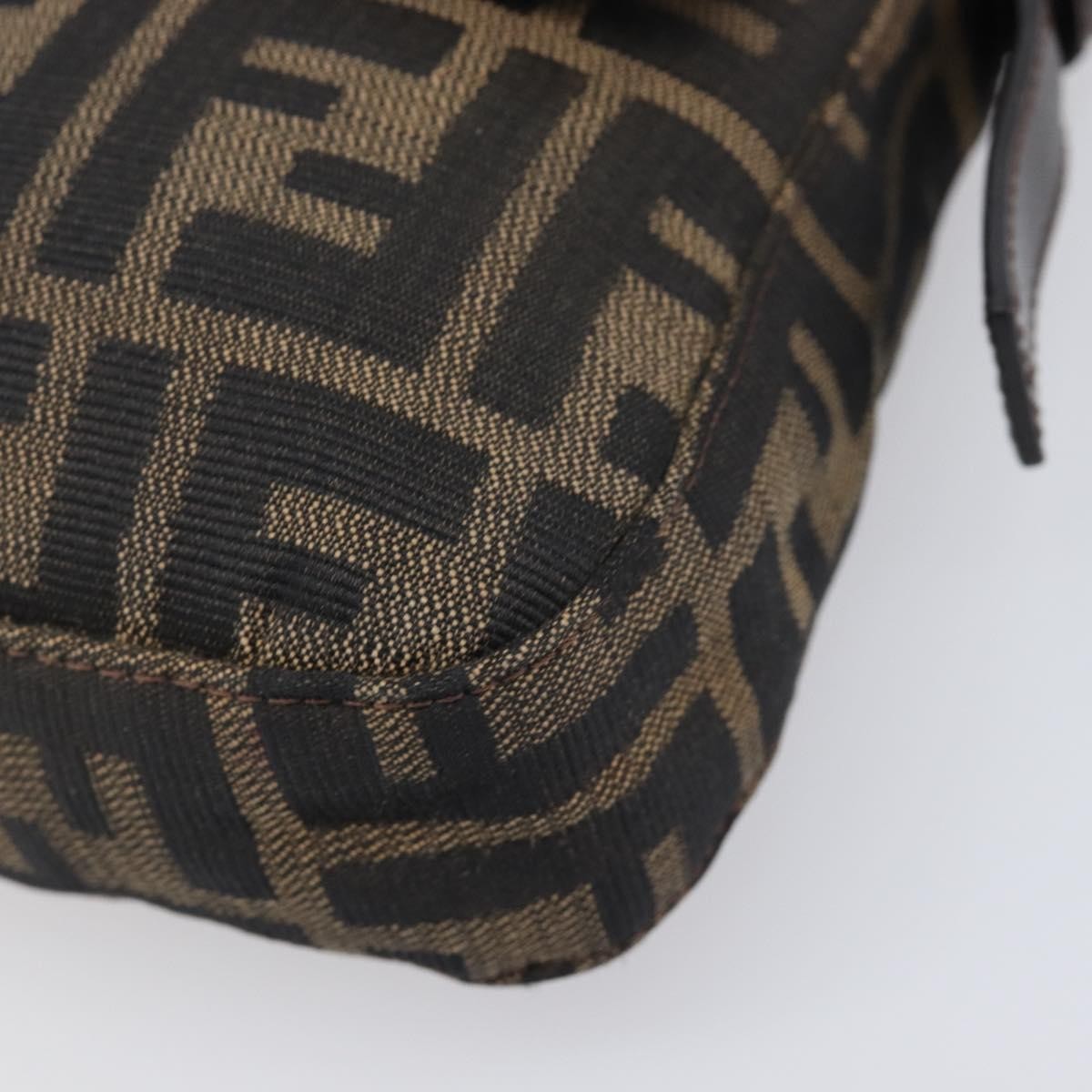 Fendi Mamma Baguette Zucca Jacquard Velvet Brown Canvas Shoulder Bag Bag (Pre-Owned)