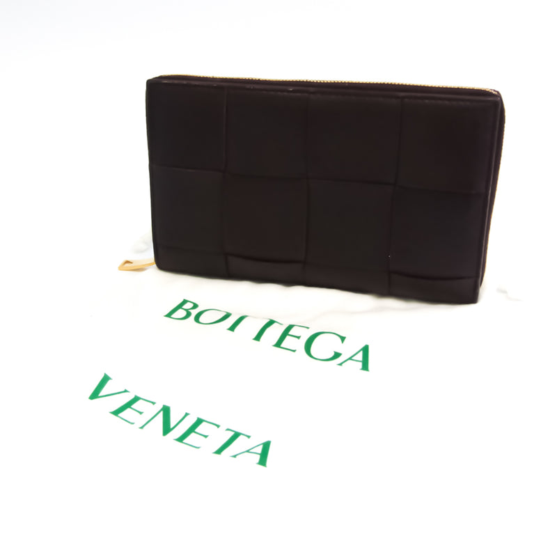 Bottega Veneta Intrecciato Purple Leather Wallet  (Pre-Owned)