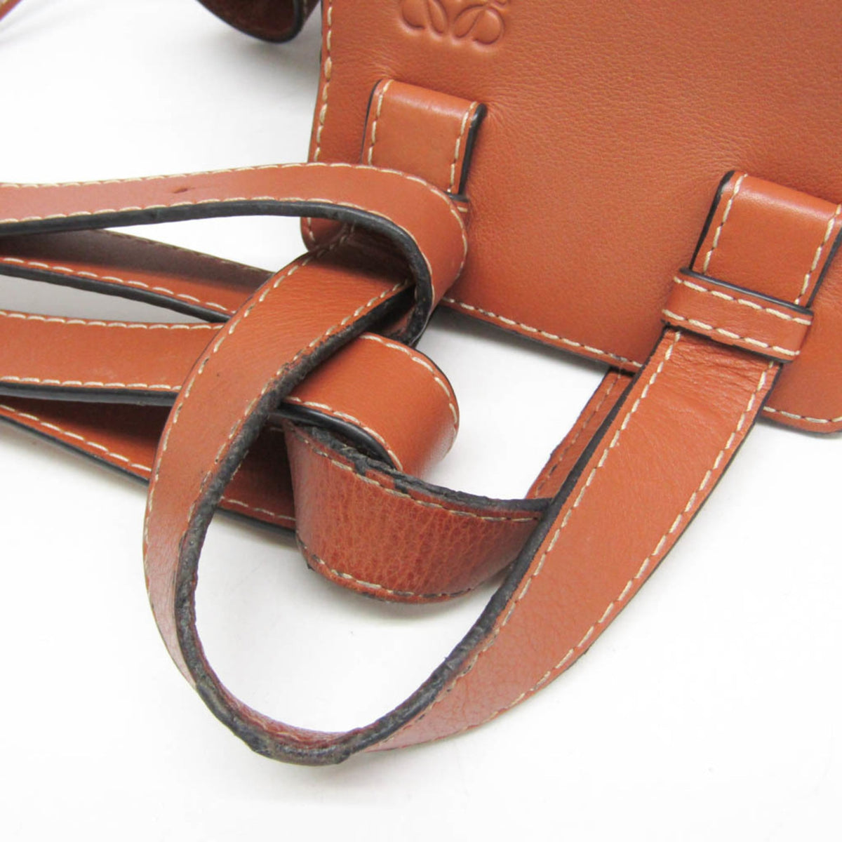 Loewe Hammock Leather And Canvas Brown Leather Handbag (Pre-Owned)
