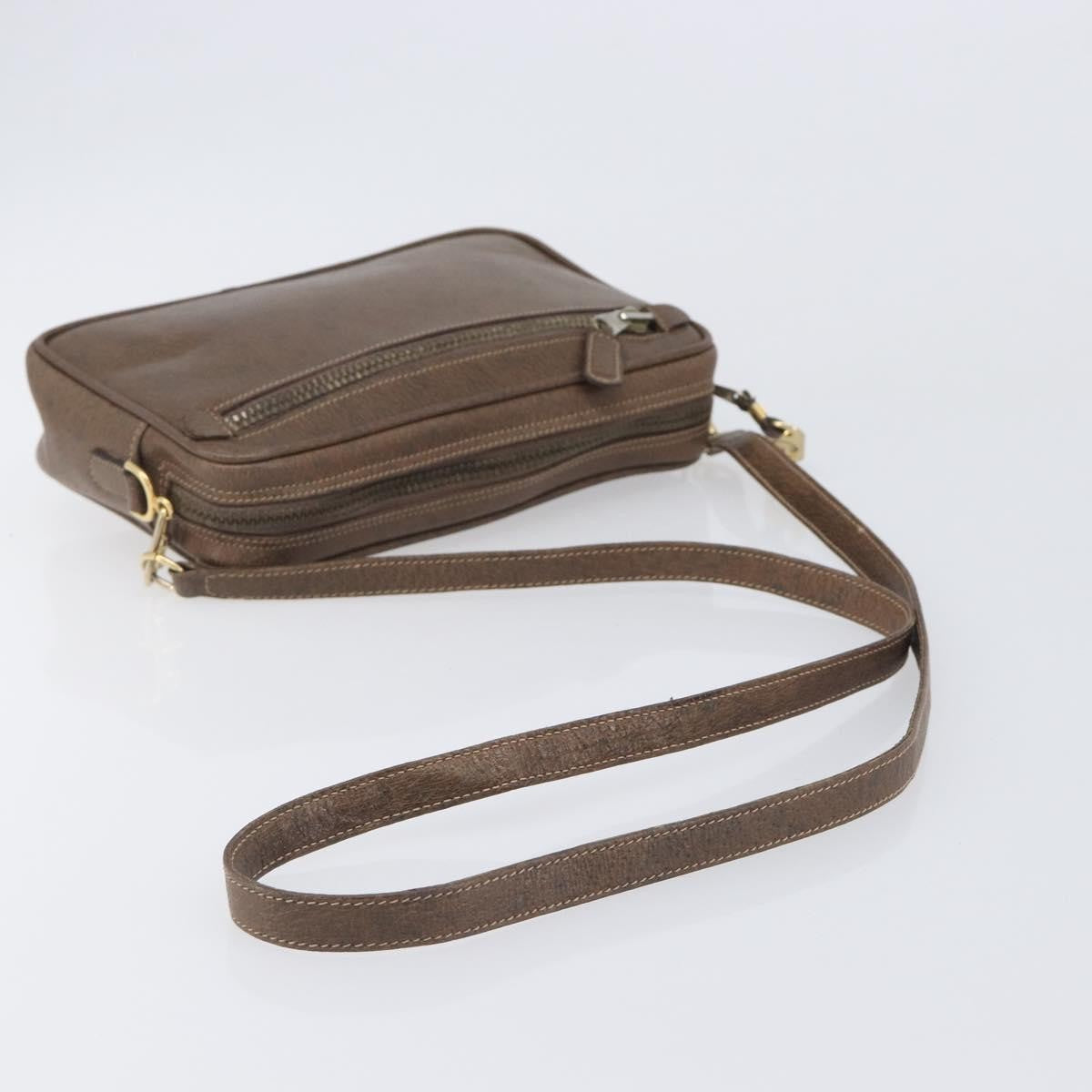 Gucci Shoulder Leather Brown Leather Shoulder Bag Bag (Pre-Owned)