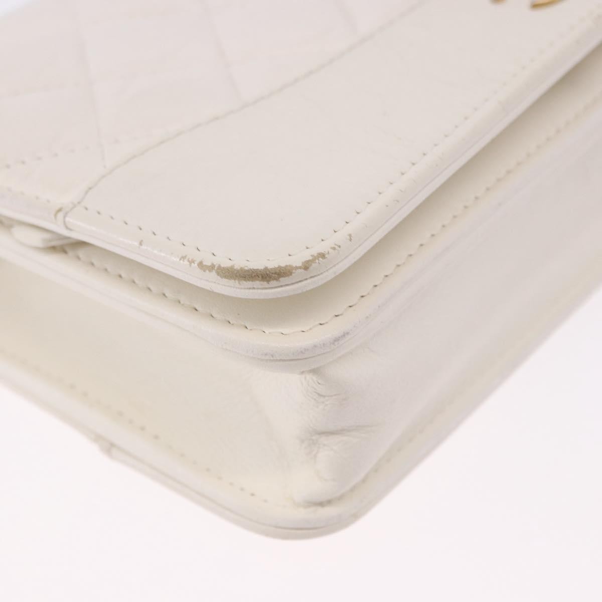 Chanel Wallet On Chain Lambskin White Leather Shoulder Bag Bag (Pre-Owned)