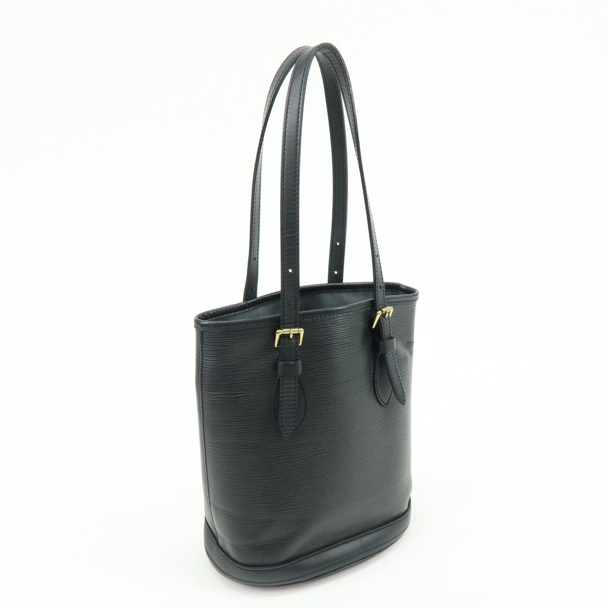 Louis Vuitton Petit Bucket Epi Leather Black Leather Handbag (Pre-Owned)