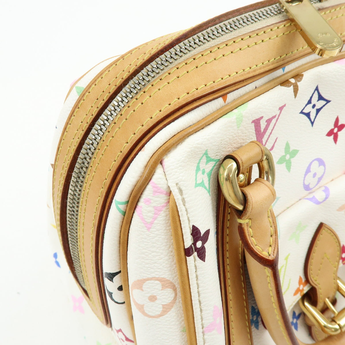 Louis Vuitton Priscilla Monogram Multicolor White Canvas Handbag (Pre-Owned)