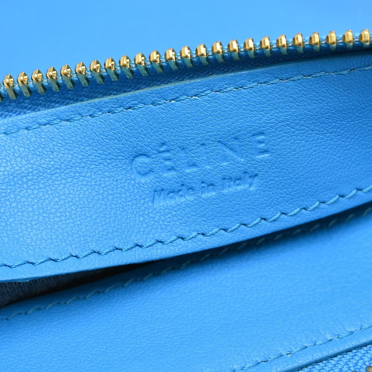 Celine Trio Leather Blue Leather Shoulder Bag Bag (Pre-Owned)
