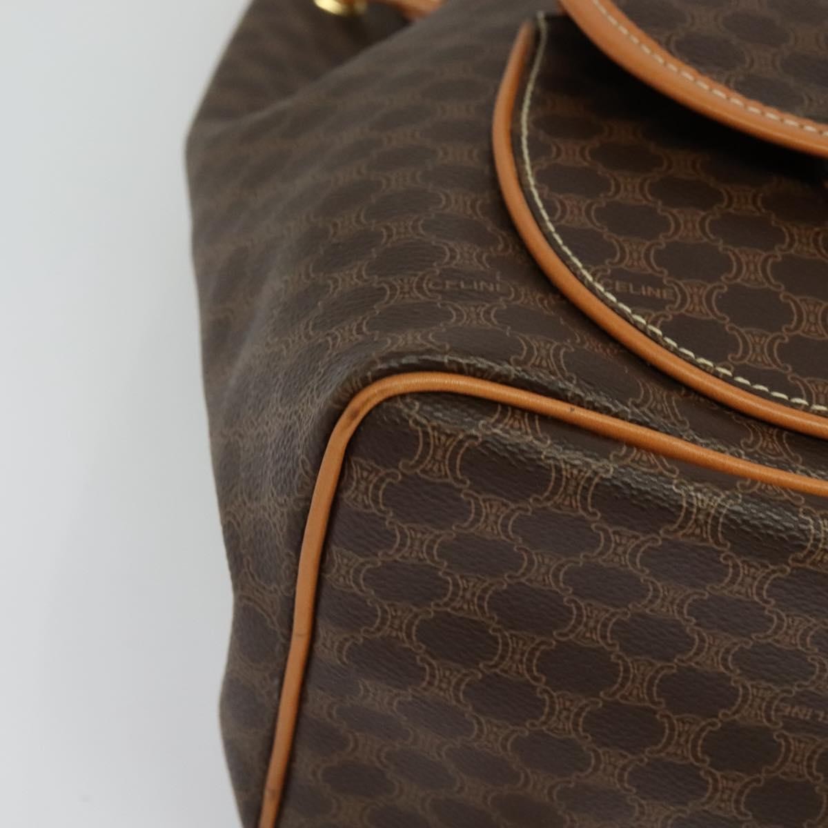 Celine Vintage Macadam Canvas And Leather Brown Pvc Backpack Bag (Pre-Owned)