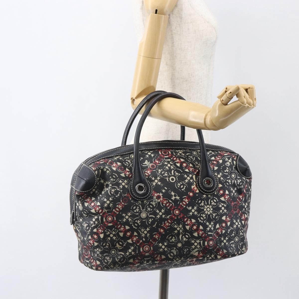 Chanel Optic Coco Bowler Printed Coated Canvas With Caviar Black Pvc Travel Bag Bag (Pre-Owned)