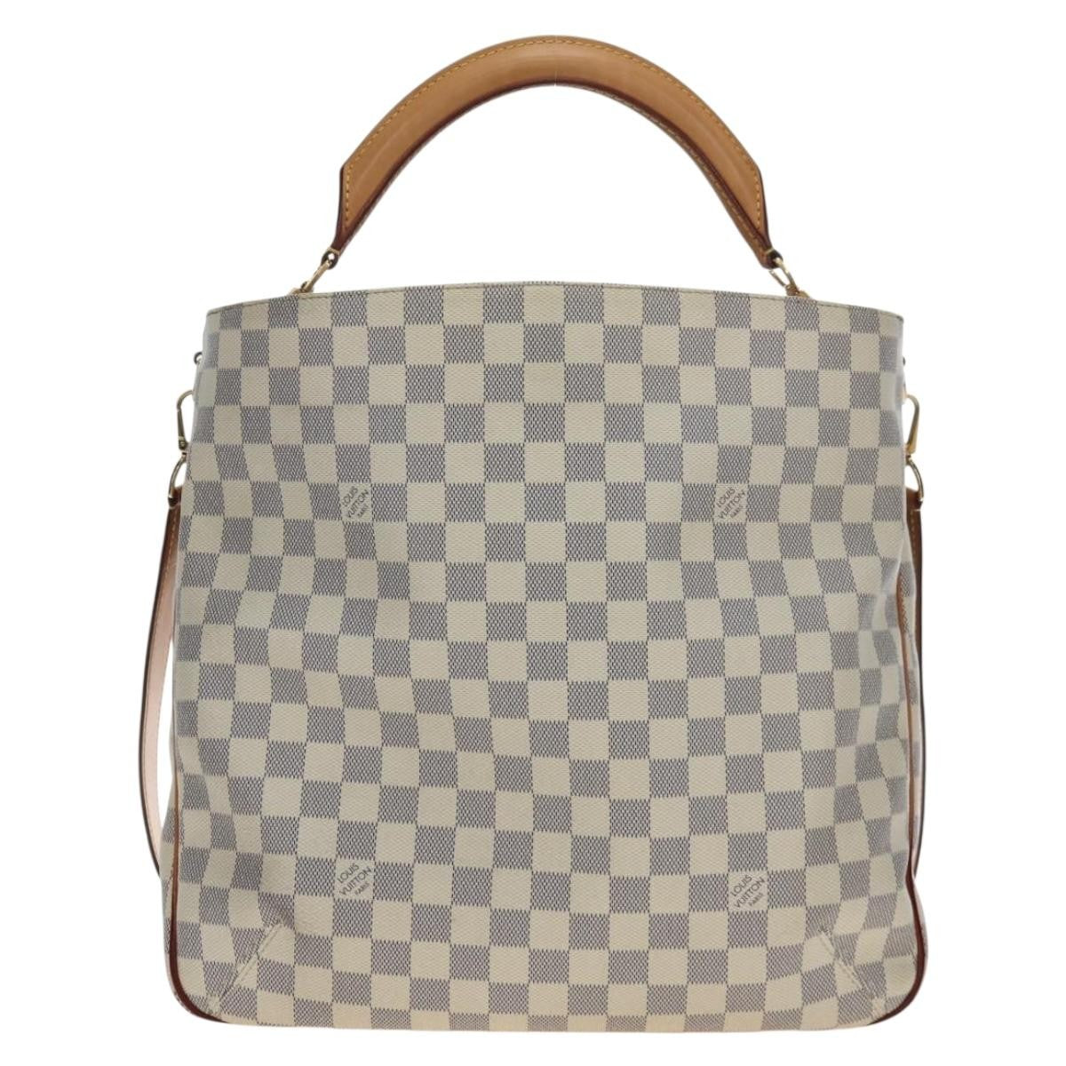 Louis Vuitton Soffi Damier Ebene White Canvas Handbag (Pre-Owned)