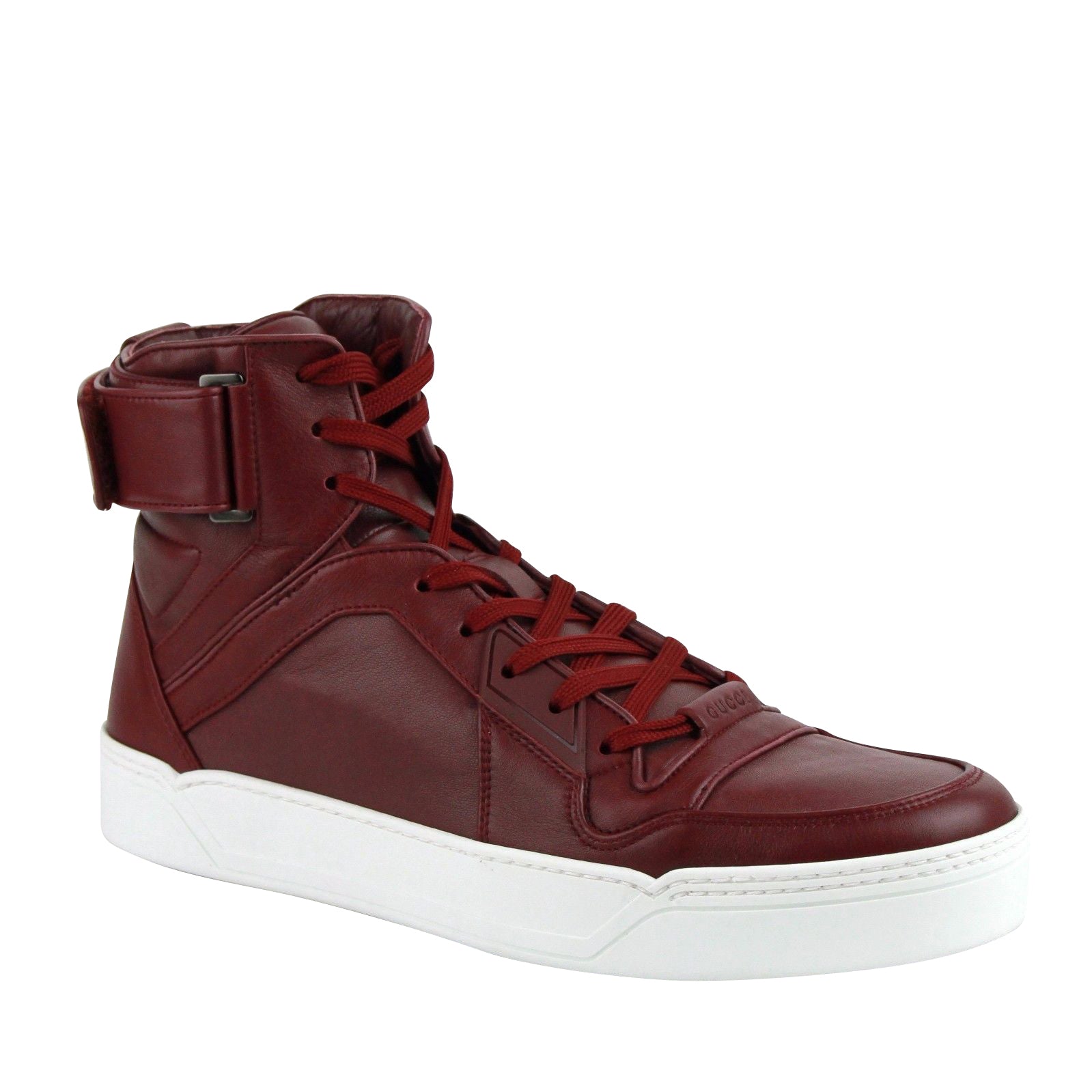 High Top Strong Dark Leather Sneakers Strap 6148