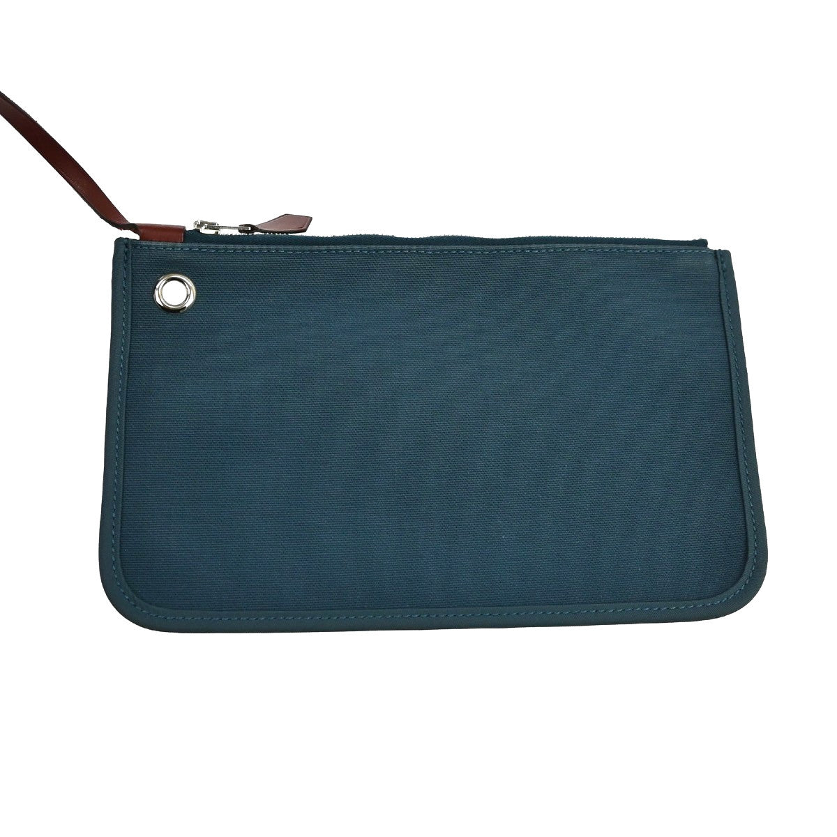 Hermes Herbag Zip Leather And Toile Blue Canvas Handbag (Pre-Owned)