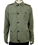 Gucci Men's Soft Popeline Army Green Polyester Polyamide Peacoat
