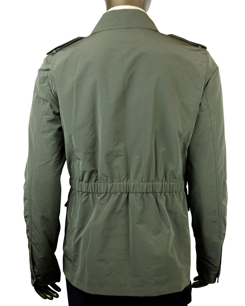 Gucci Men's Soft Popeline Army Green Polyester Polyamide Peacoat