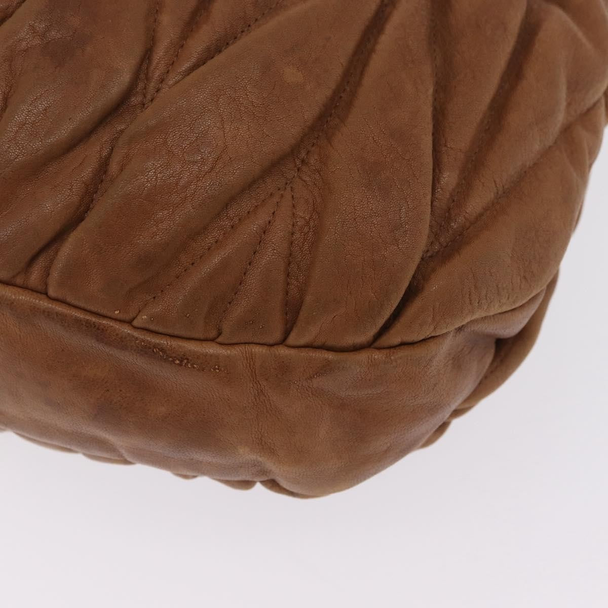 Miu Miu Coffer Convertible Hobo Matelasse Leather Brown Leather Shoulder Bag Bag (Pre-Owned)