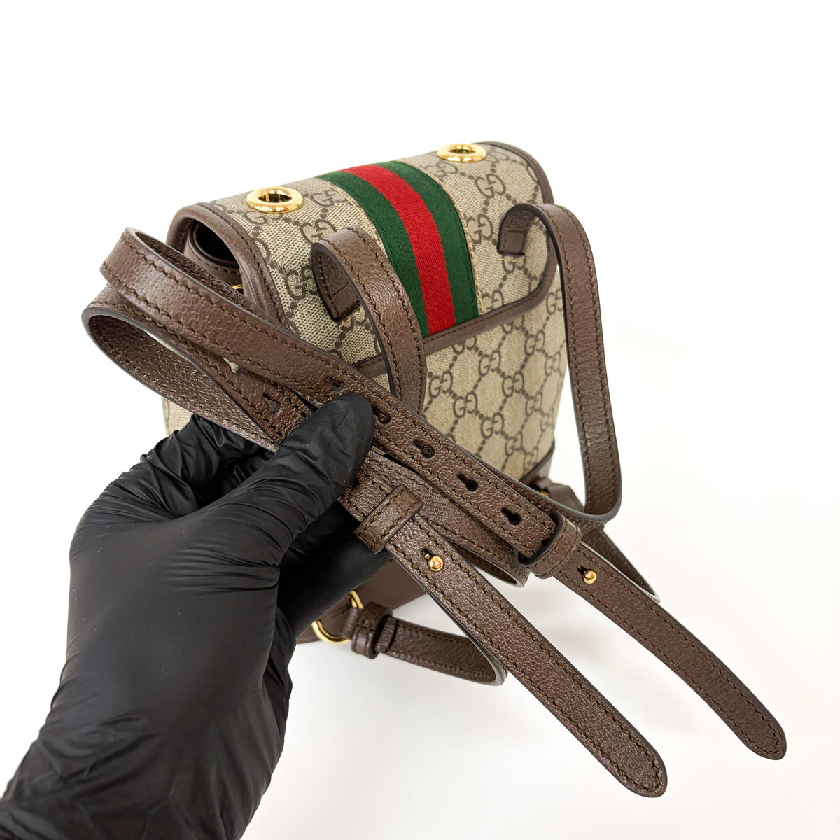 Gucci Ophidia Gg Coated Canvas And Leather Beige Canvas Shoulder Bag Bag (Pre-Owned)