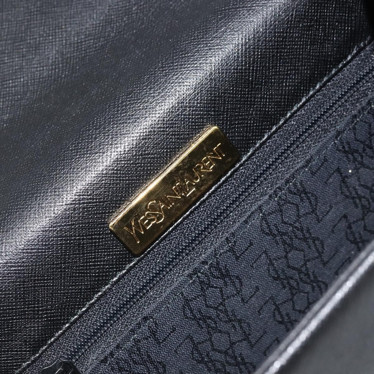 Saint Laurent Vintage Leather Black Leather Shoulder Bag Bag (Pre-Owned)