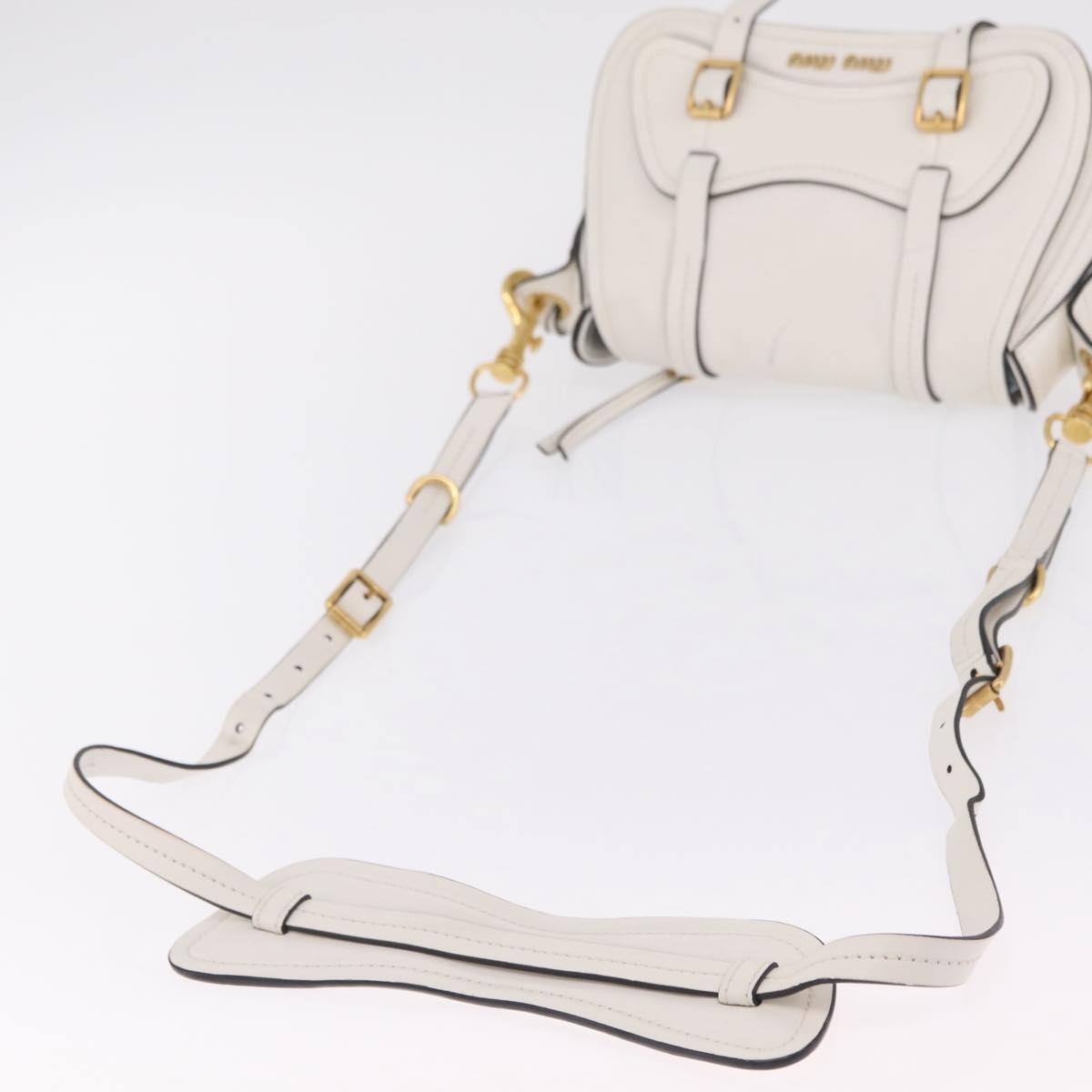 Miu Miu Grace Lux Leather White Leather Shoulder Bag Bag (Pre-Owned)