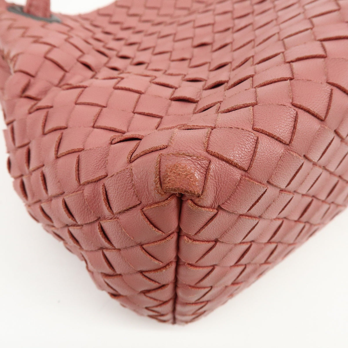 Bottega Veneta Bella Intrecciato Nappa Pink Leather Tote Bag Bag (Pre-Owned)