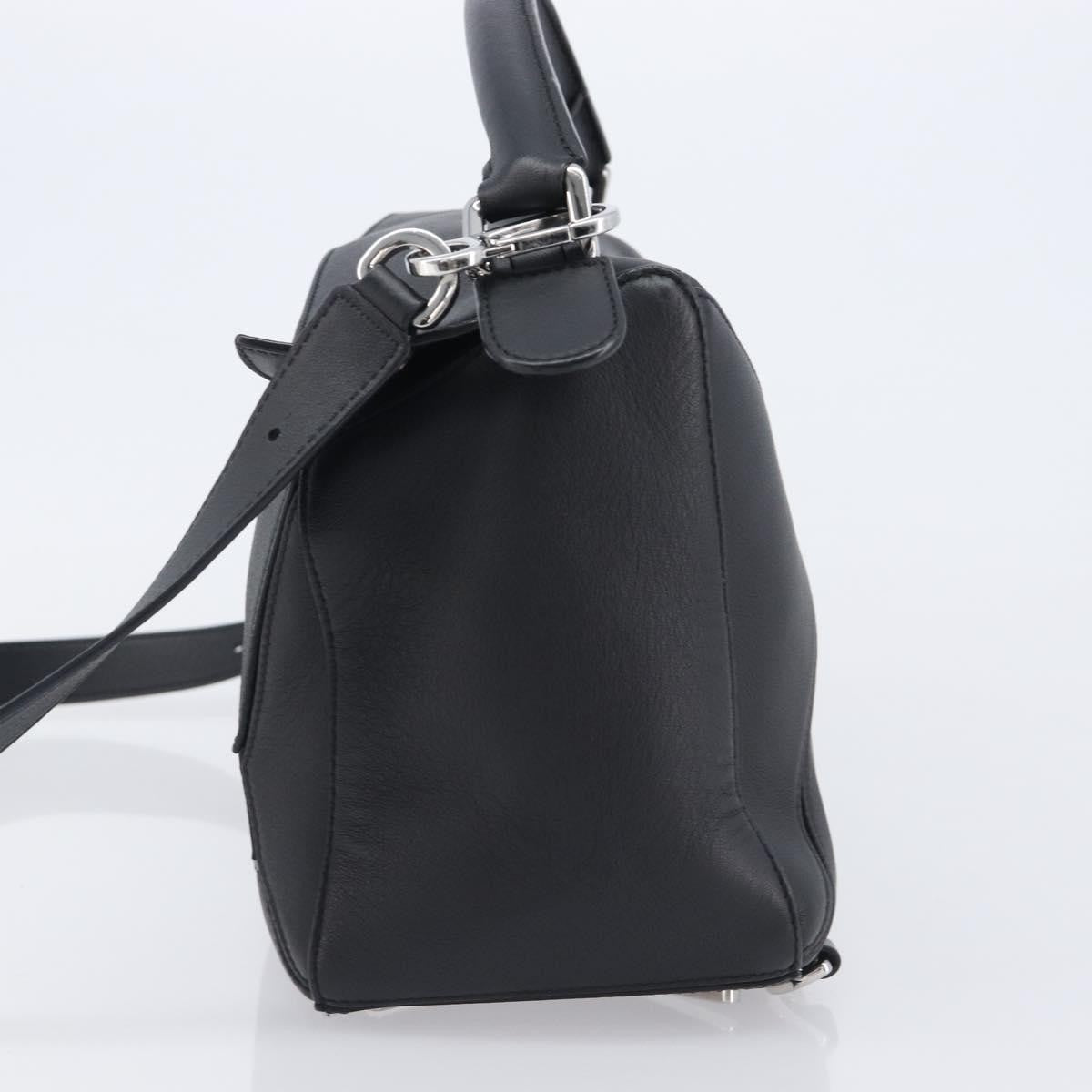 Loewe Puzzle Leather Black Leather Handbag (Pre-Owned)