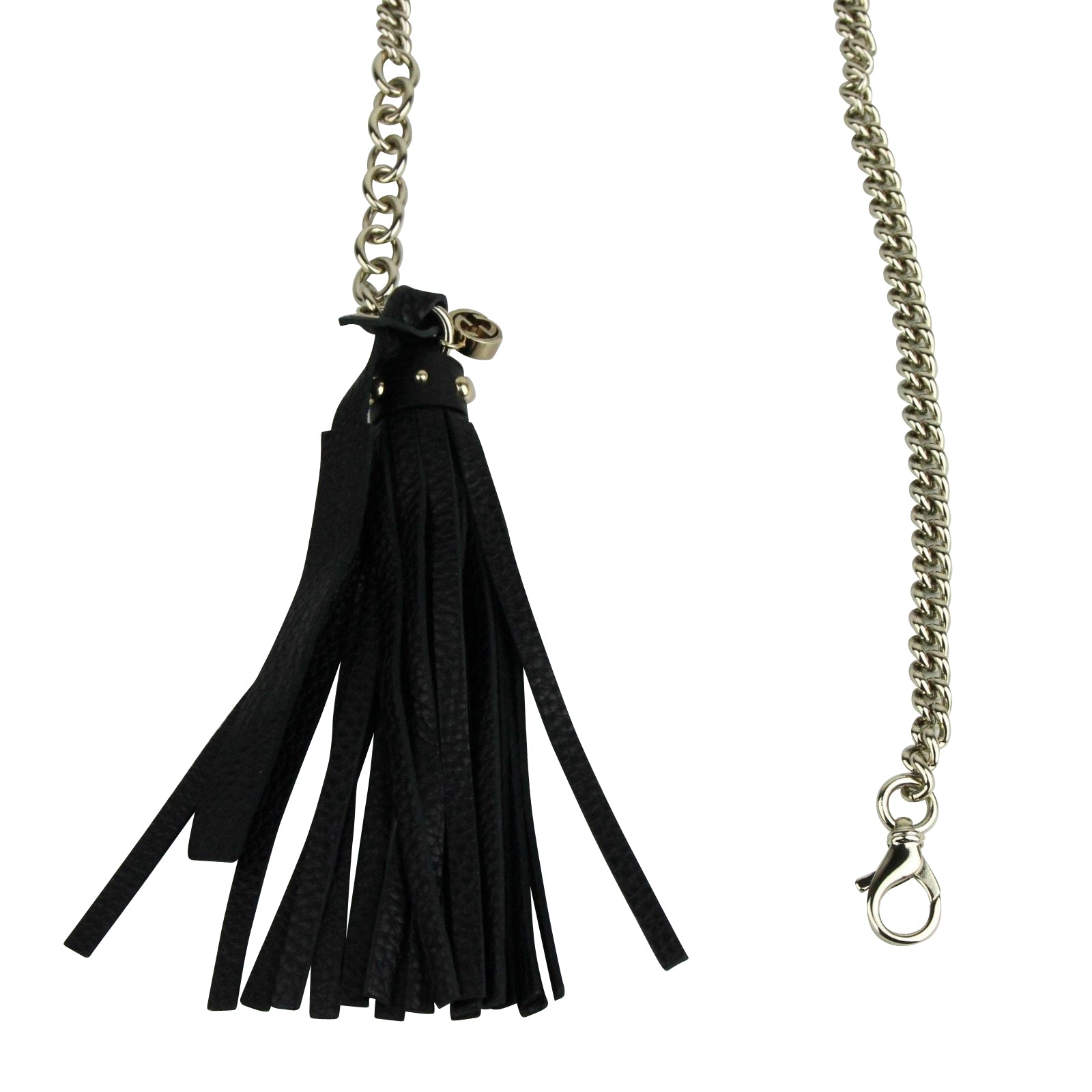 Gucci Women's Chain Tassel Gold / Black Leather Belt (80 / 32)