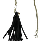 Gucci Women's Chain Tassel Gold / Black Leather Belt 388992 8061