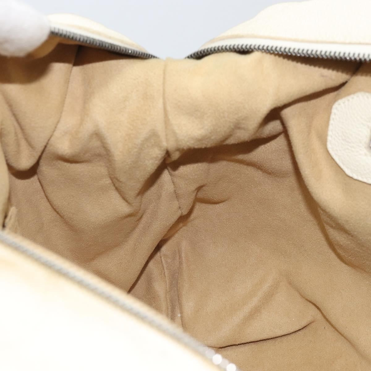 Salvatore Ferragamo Gancini Tote Leather Beige Leather Tote Bag Bag (Pre-Owned)
