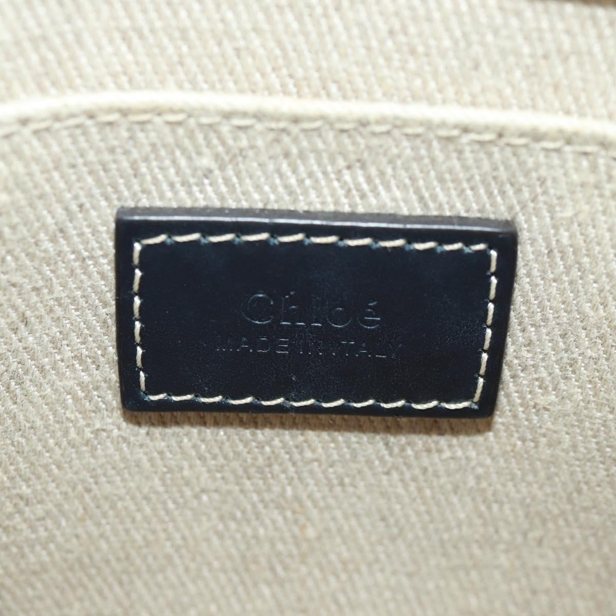 Chloe Woody Convertible Canvas With Leather Beige Canvas Tote Bag Bag (Pre-Owned)