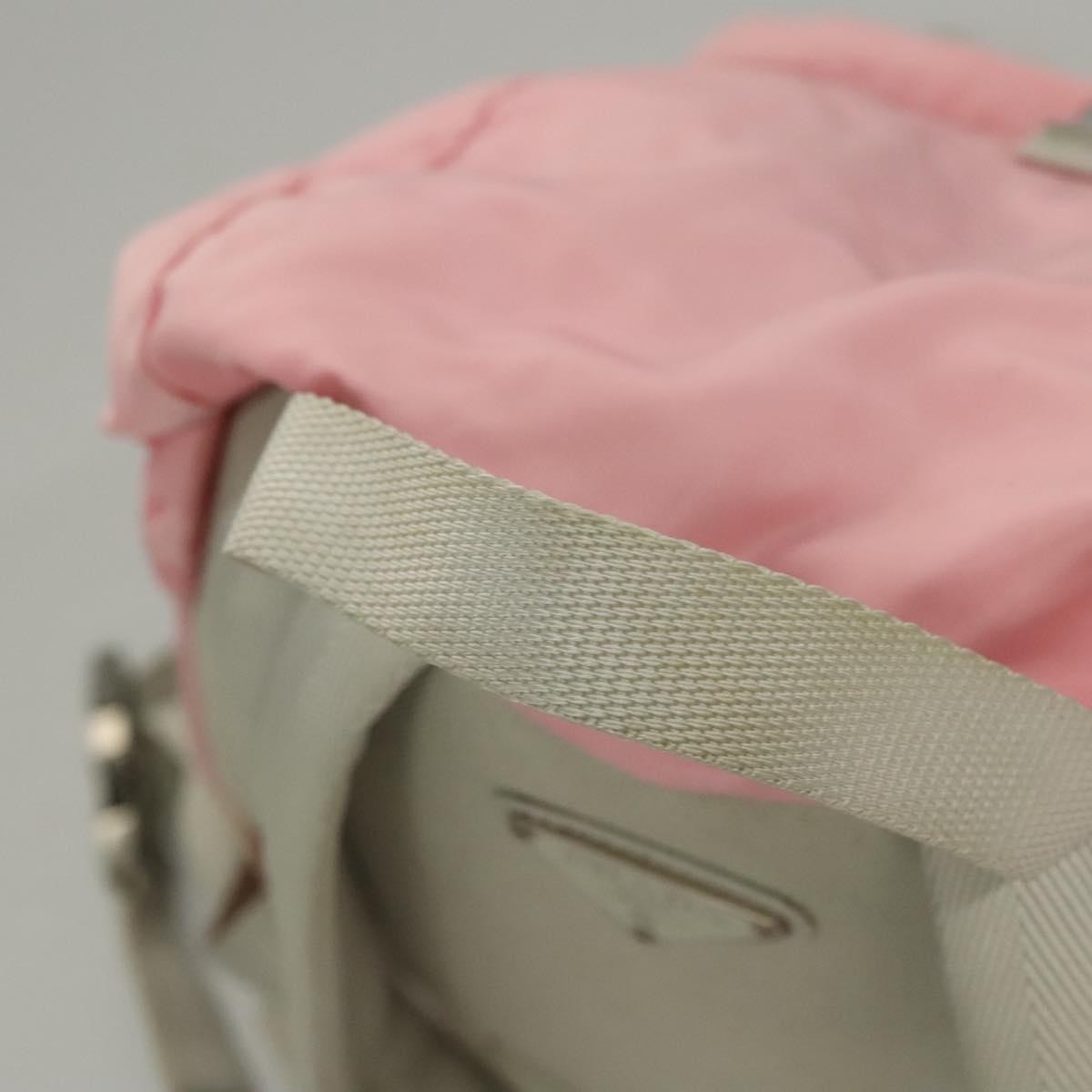 Prada Single Buckle Pocket Tessuto Pink Nylon Backpack Bag (Pre-Owned)