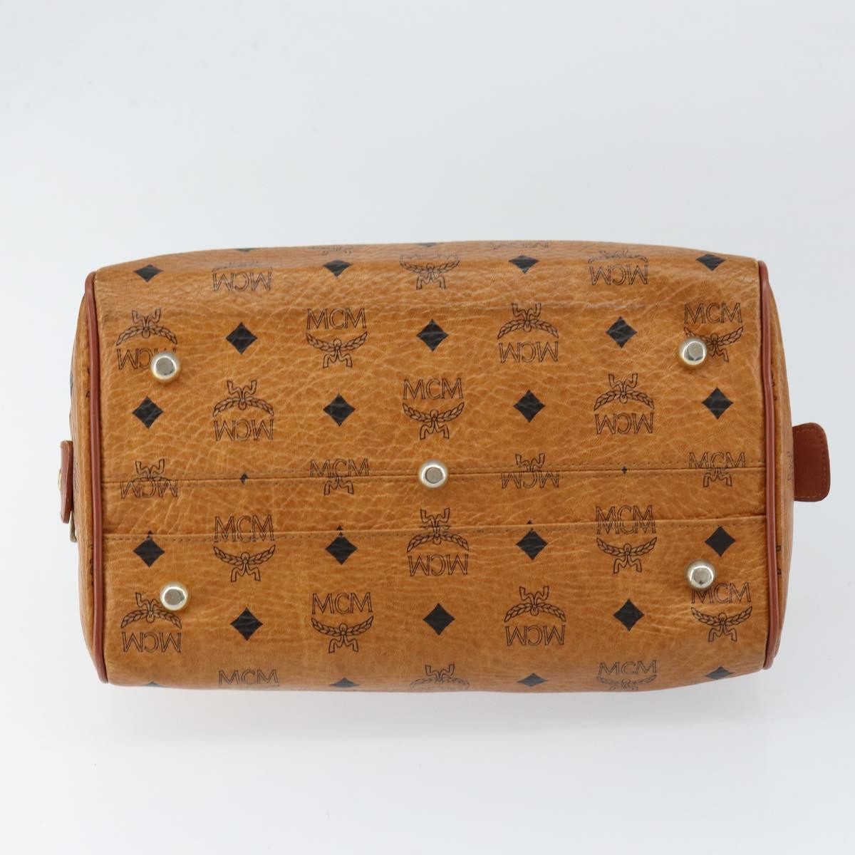 MCM Visetos Logogramme Canvas And Leather Brown Canvas Handbag (Pre-Owned)