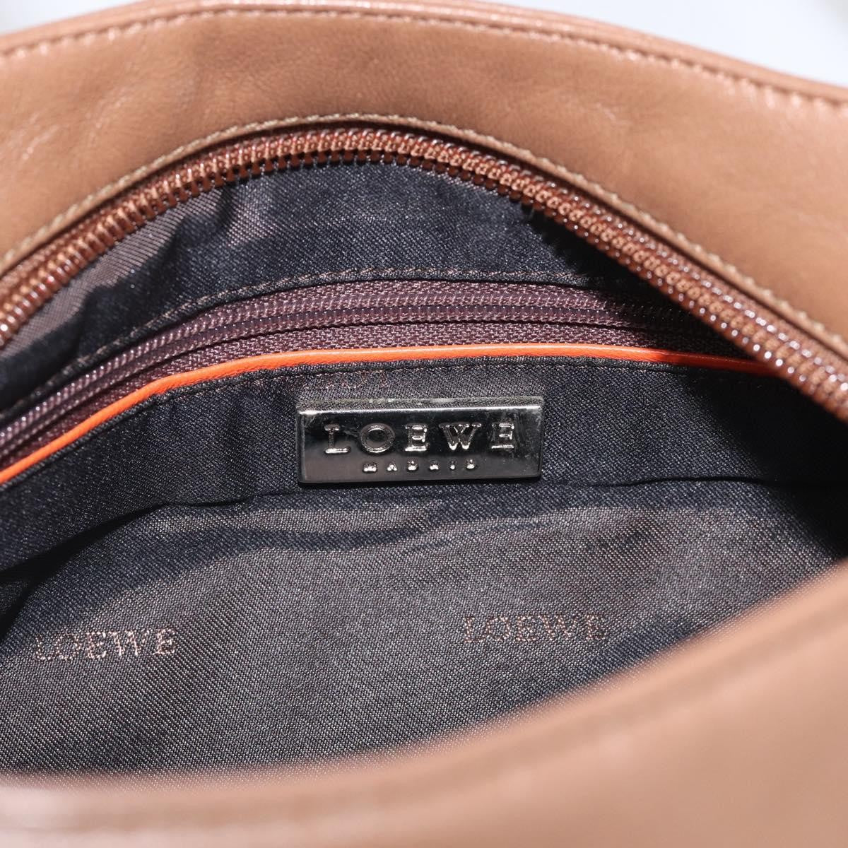 Loewe Shoulder Bag Leather Brown Leather Shoulder Bag Bag (Pre-Owned)