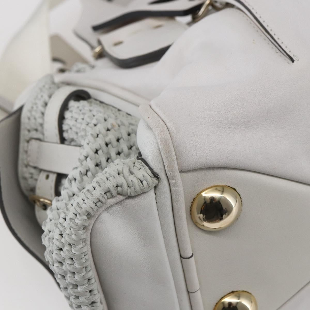 Chloe Vintage Leather White Leather Shoulder Bag Bag (Pre-Owned)