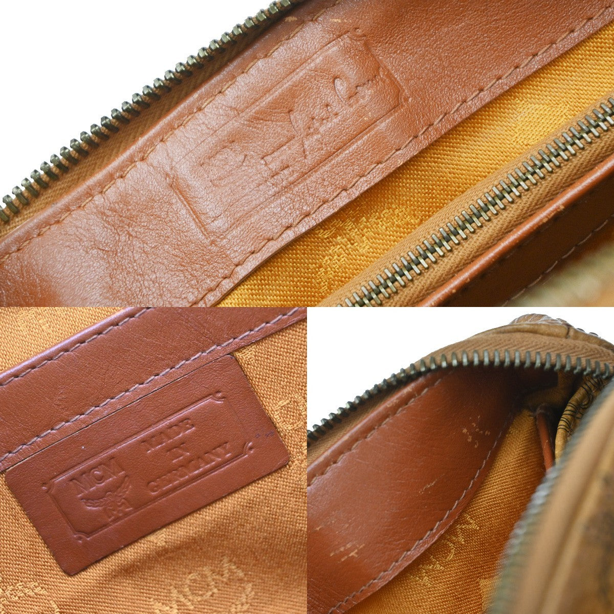 MCM Visetos Logogramme Canvas And Leather Brown Leather Handbag (Pre-Owned)