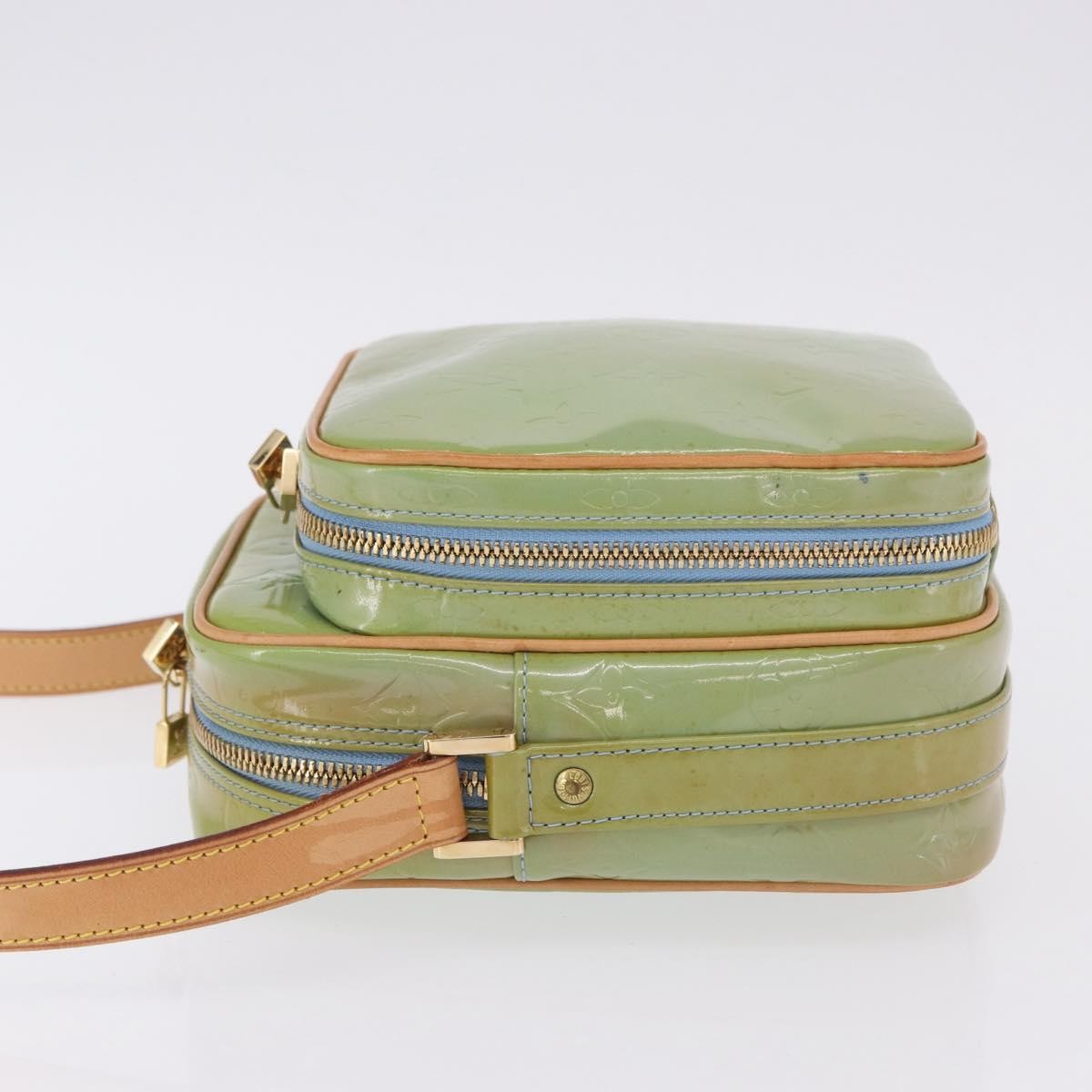 Louis Vuitton Wooster Monogram Vernis Green Patent_Leather Handbag (Pre-Owned)