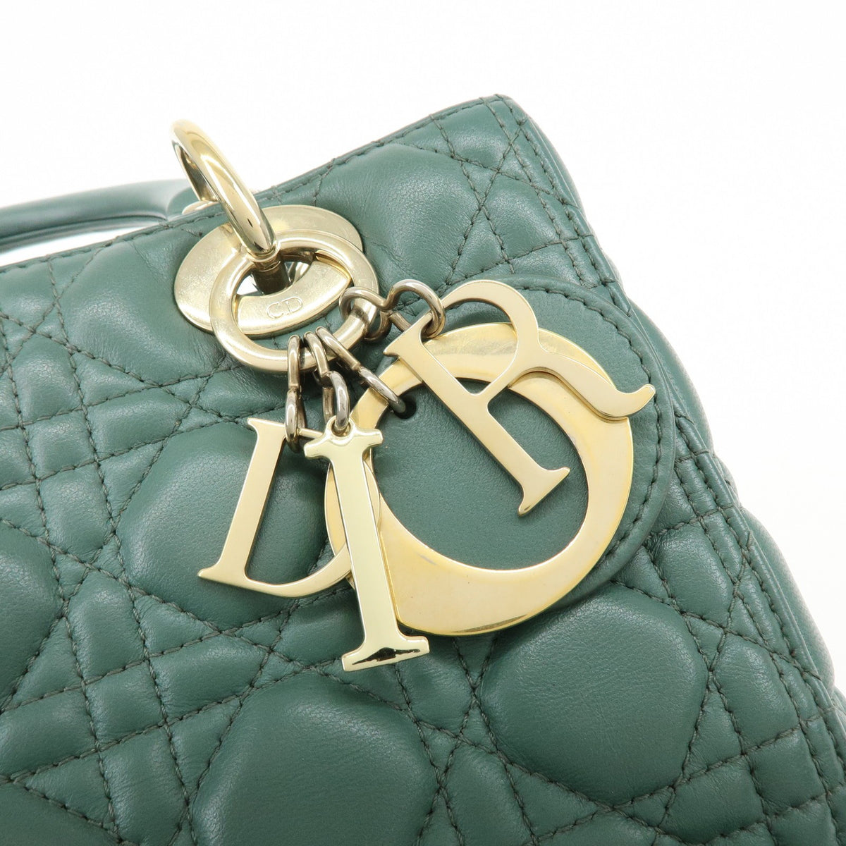 Christian Dior Lady Dior Green Leather Handbag (Pre-Owned)