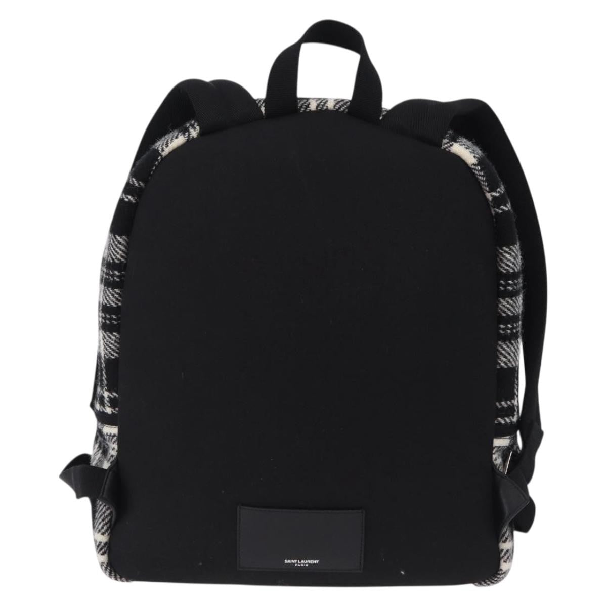 Saint Laurent City Printed Wool Black Wool Backpack Bag (Pre-Owned)