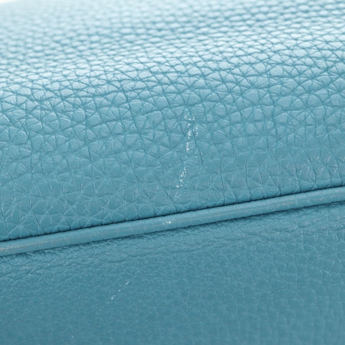 Hermes Birkin Blue Clemence With Palladium Hardware Blue Leather Handbag (Pre-Owned)