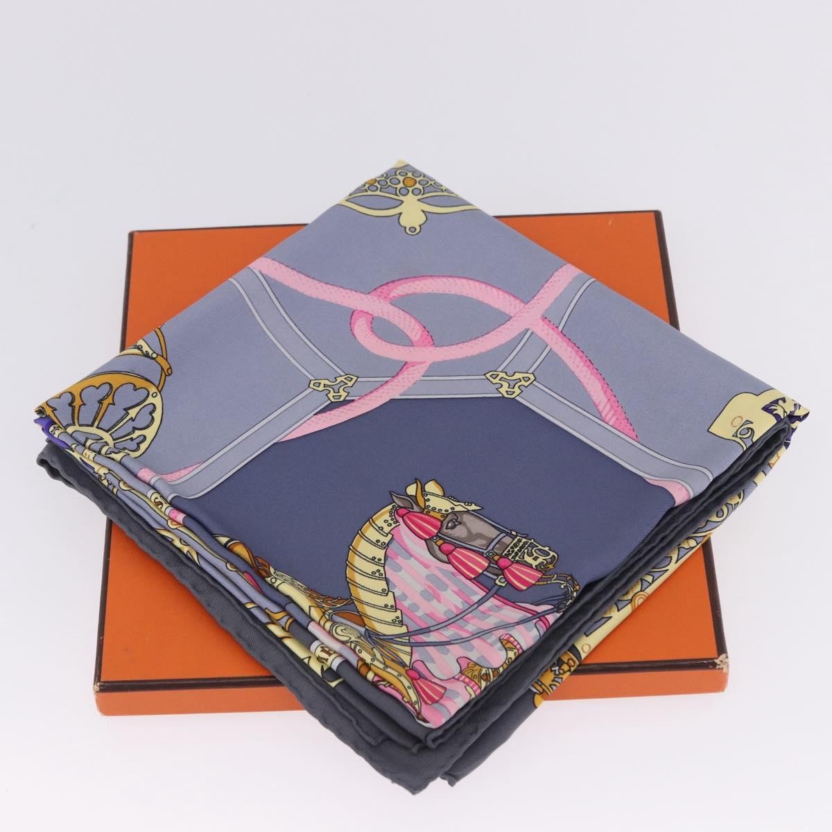 Hermes Carré 90 Silk Multicolor Blue Silk Scarve & Shawl Accessory (Pre-Owned)