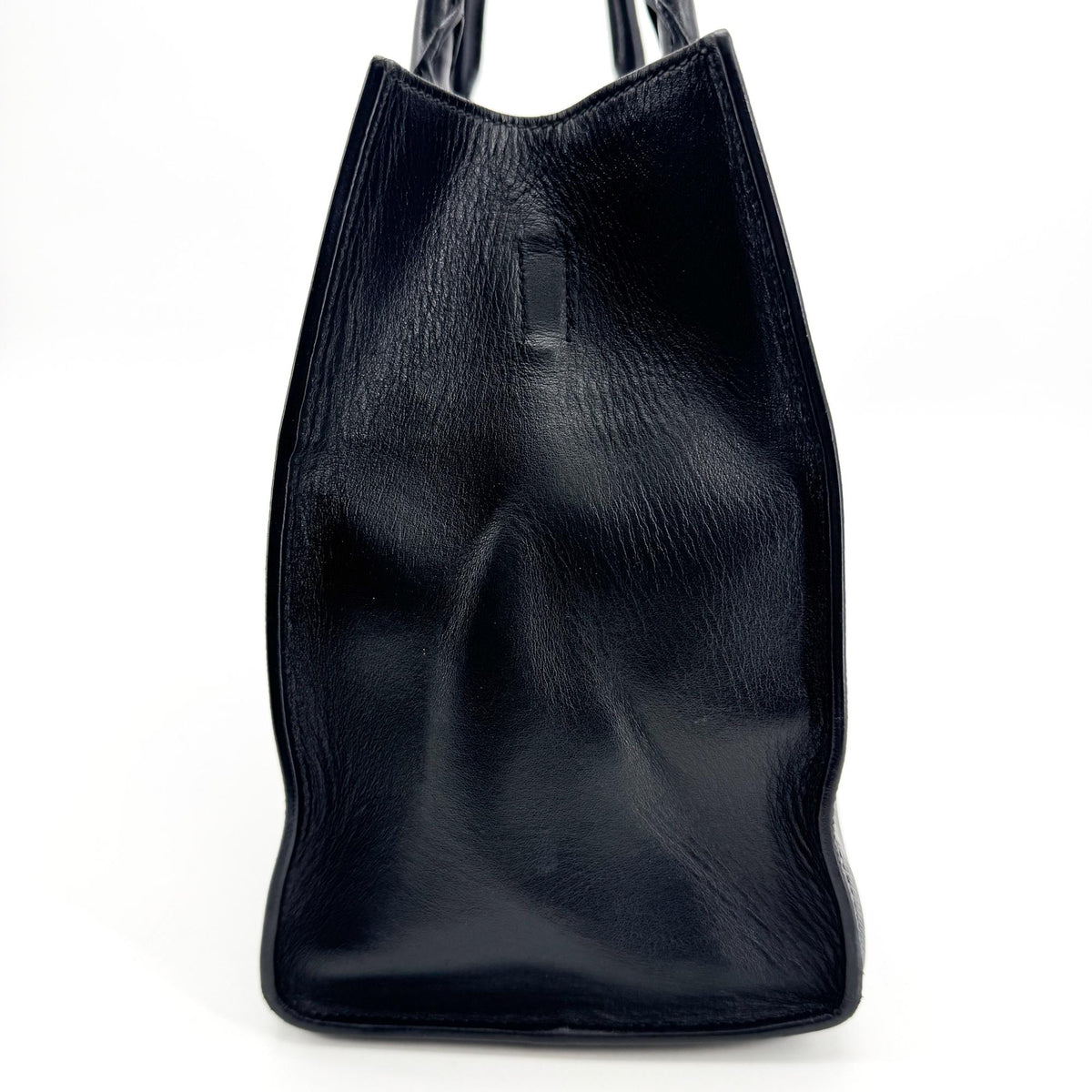 Prada Convertible Open Saffiano Leather Black Leather Tote Bag Bag (Pre-Owned)