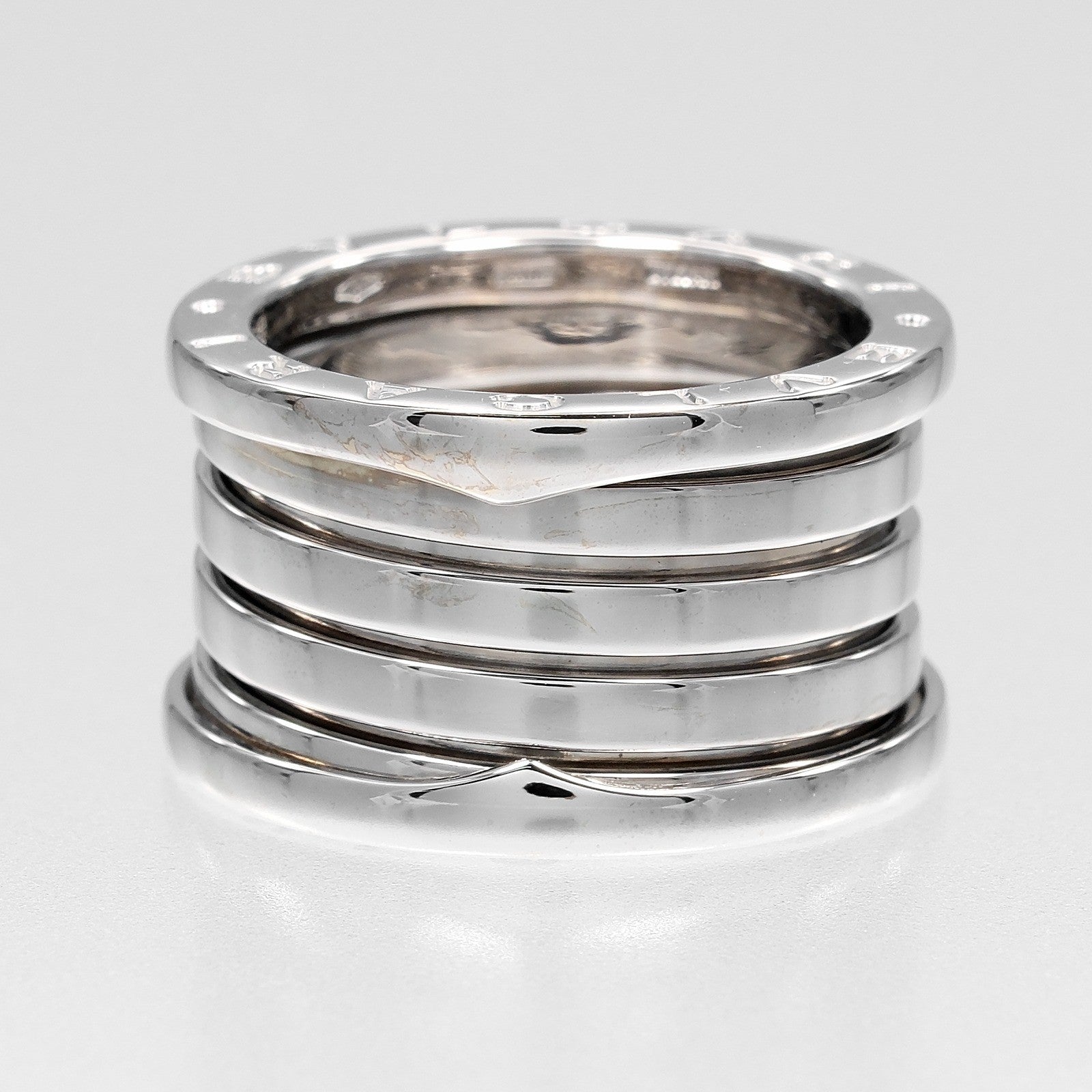 Bvlgari B.Zero1 Xxth Anniversary Five Band 18K White Gold Silver White_Gold Ring Jewelry (Pre-Owned)