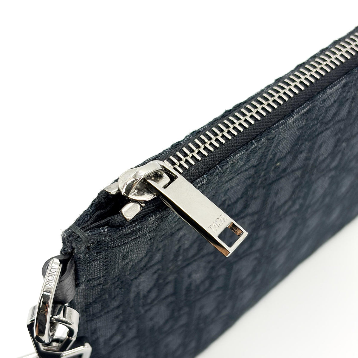 Christian Dior A5 Pouch Printed Oblique Denim Black Other Clutche & Pouche Bag (Pre-Owned)