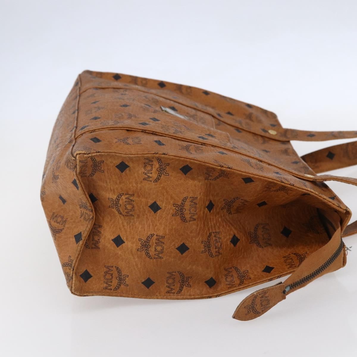 MCM Vintage Visetos Canvas Brown Canvas Tote Bag Bag (Pre-Owned)