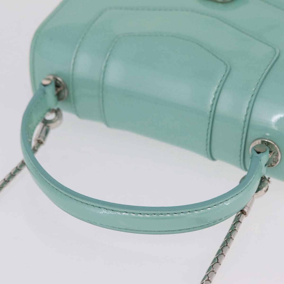 Bvlgari Serpenti Forever Top Handle Patent Green Patent_Leather Handbag (Pre-Owned)