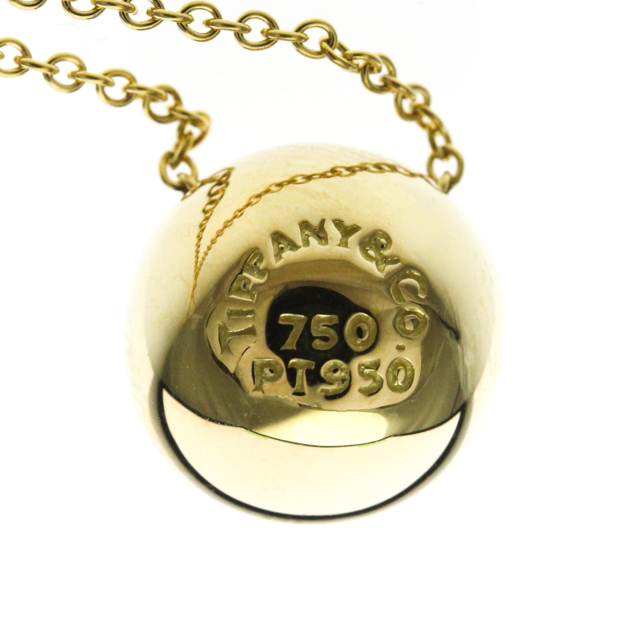 Tiffany & Co. Etoile Ball Pendant 18K Yellow Gold With Platinum And Diamonds Gold Yellow_Gold Necklace Jewelry (Pre-Owned)