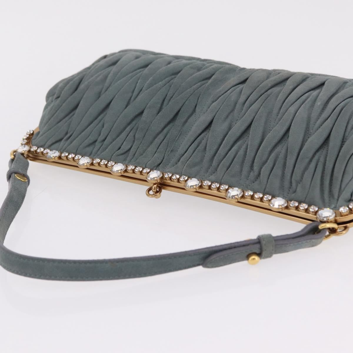 Miu Miu Matelassé Frame Clutch Matelassé Leather Gray Suede Clutche & Pouche Bag (Pre-Owned)