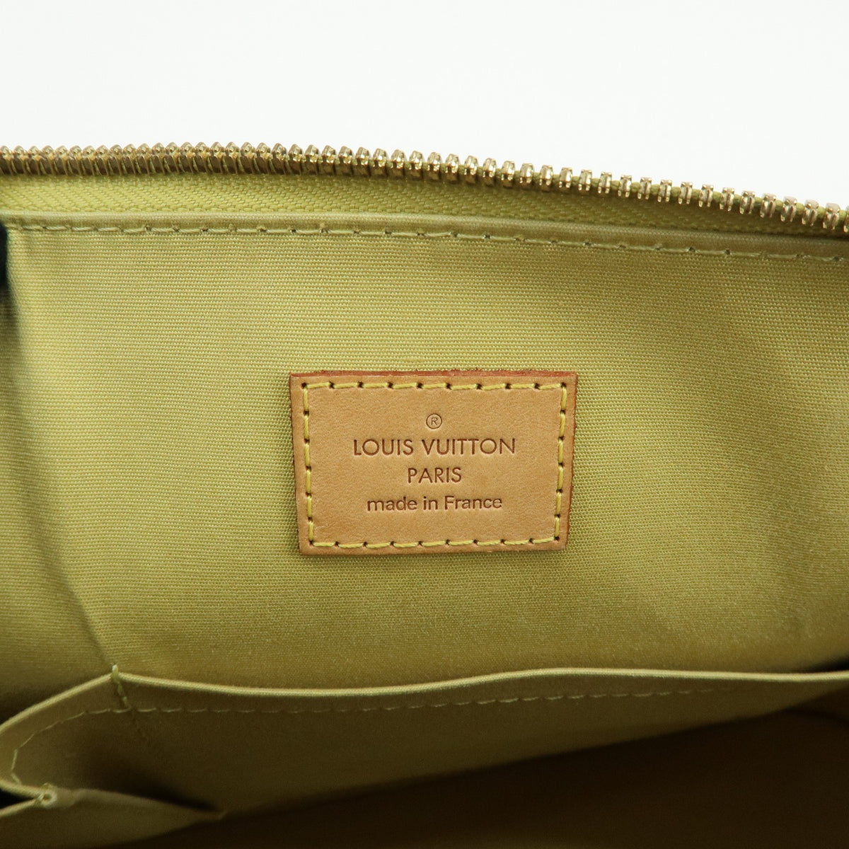 Louis Vuitton Alma Monogram Vernis Green Patent_Leather Handbag (Pre-Owned)