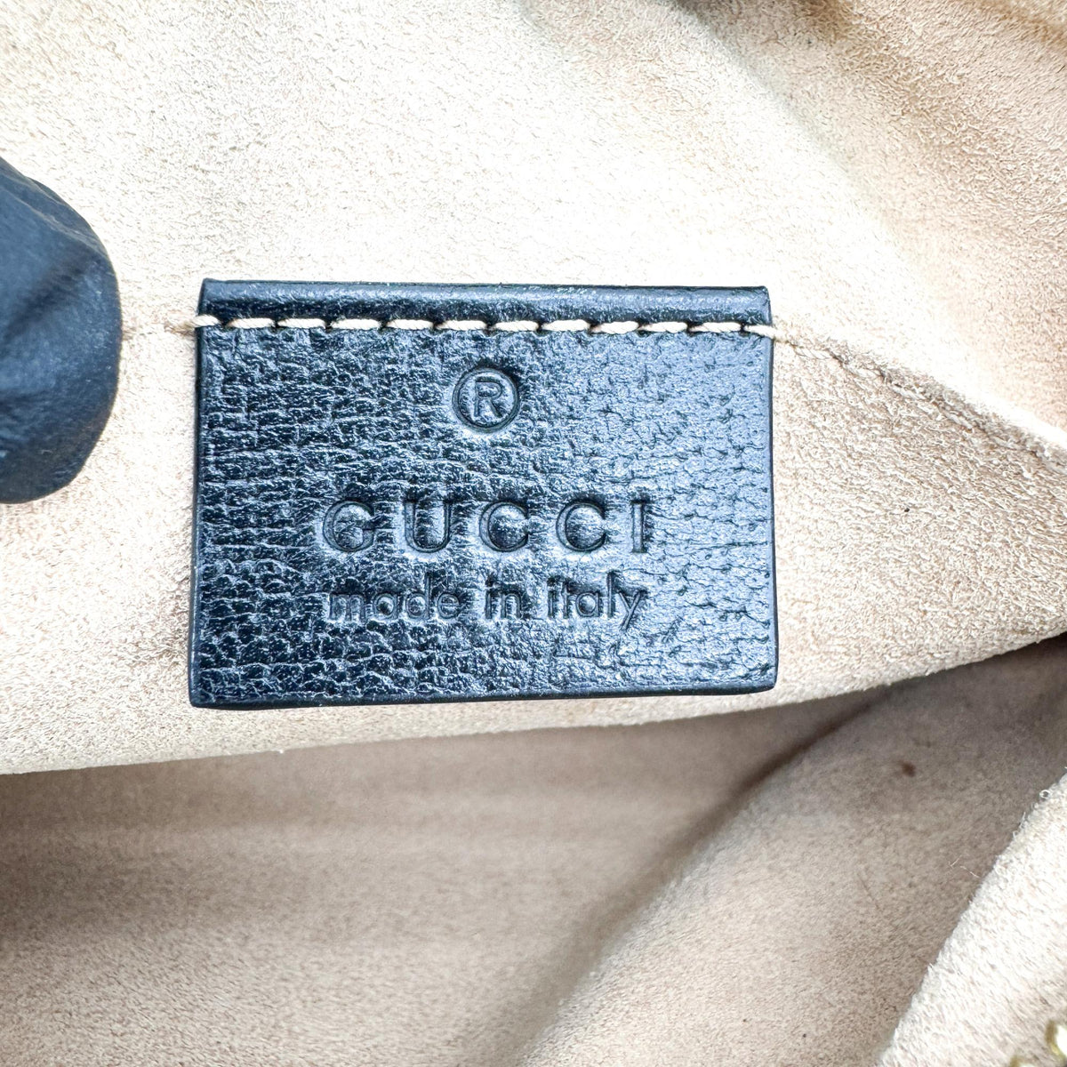 Gucci Ophidia Suede Black Leather Briefcase Bag (Pre-Owned)