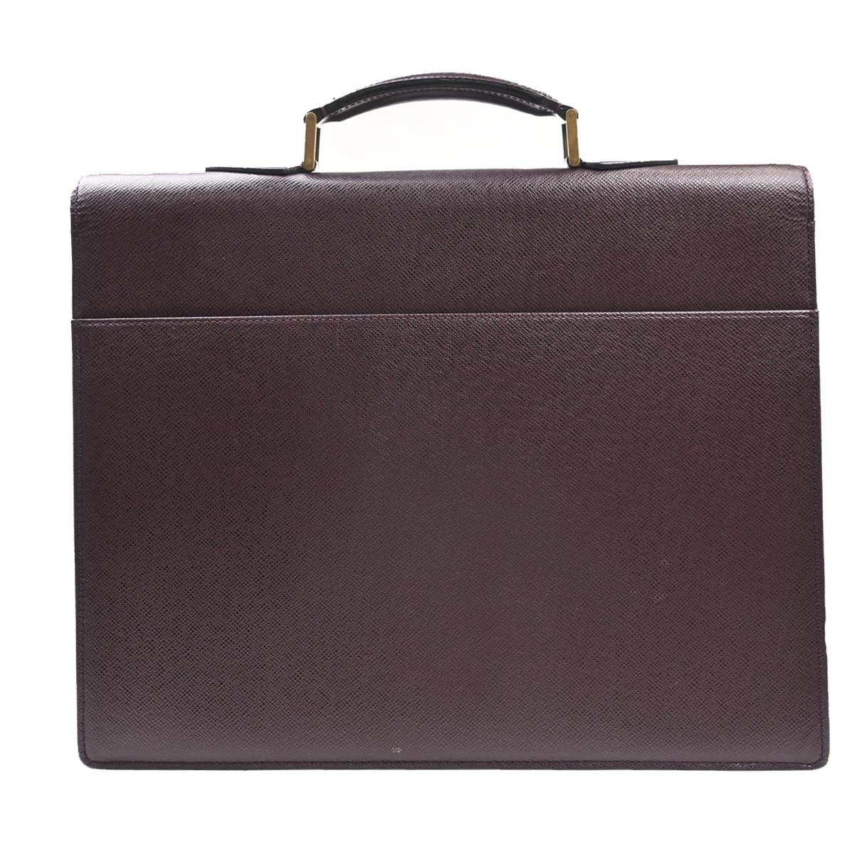 Louis Vuitton Serviette Moskova Taiga Leather Purple Leather Briefcase Bag (Pre-Owned)