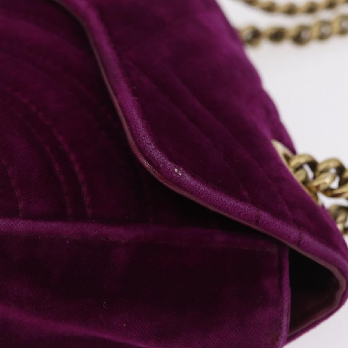 Gucci Gg Marmont Matelassé Velvet Purple Velvet Shoulder Bag Bag (Pre-Owned)