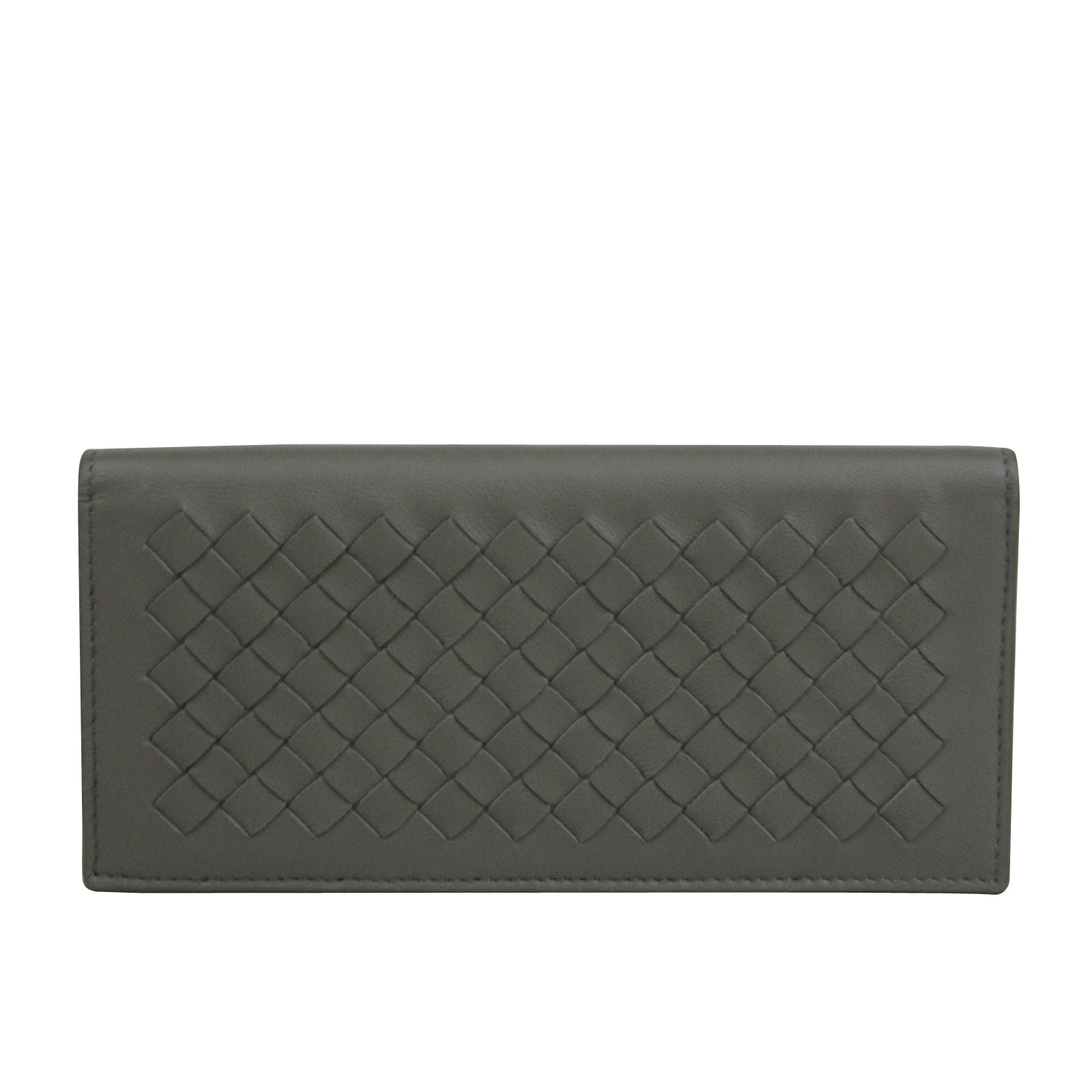 Intercciaco Leather Woven Long Bifold Wallet 1300