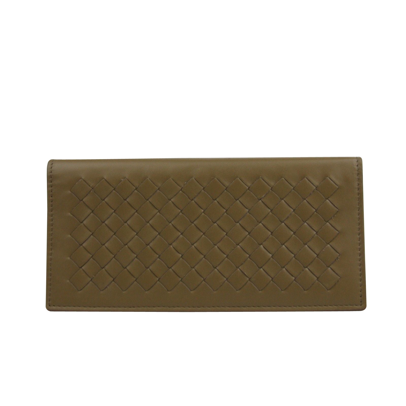 Woven Long Light Leather Bifold Wallet 2314