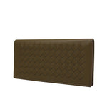 Bottega Veneta Men's Woven Long Light Brown Leather Bifold Wallet 390878 2314